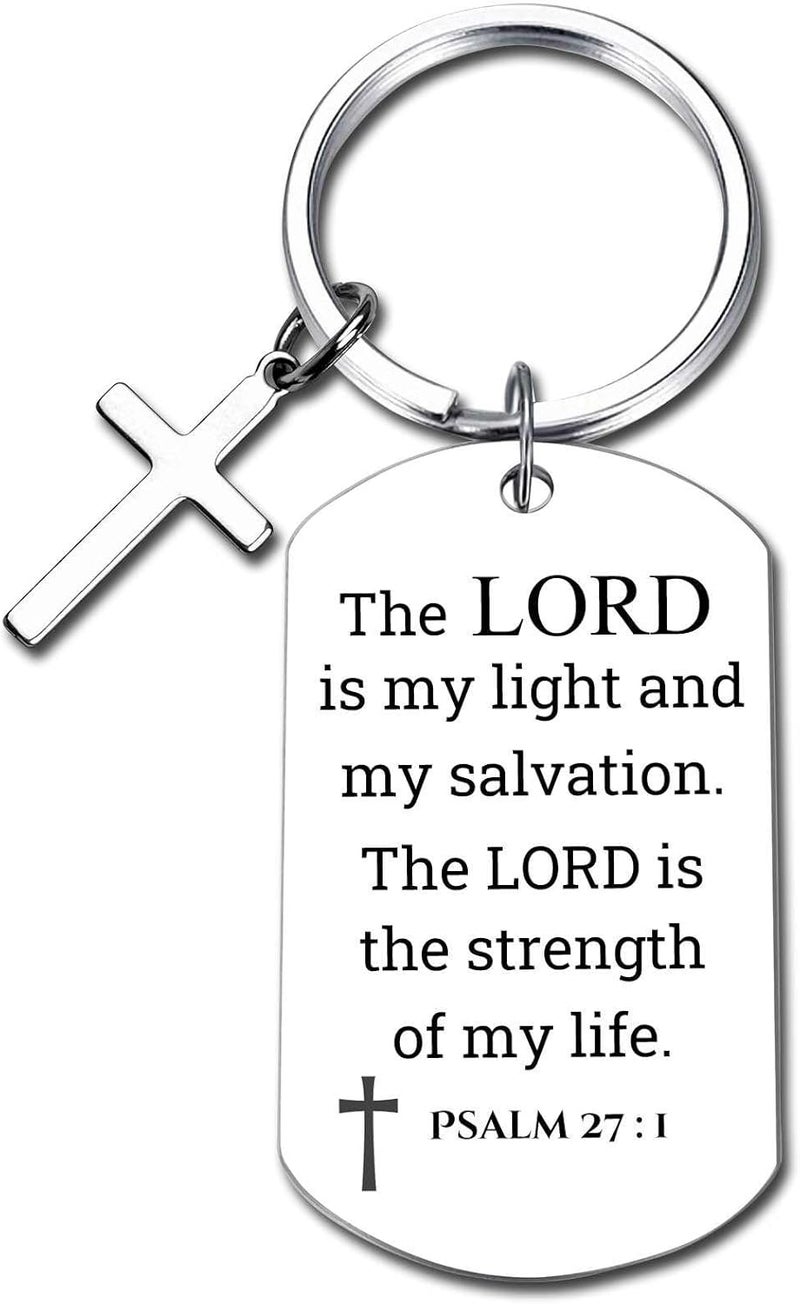 GiftYou Inspirational Scripture Metal Key Chains with Cross Pendant - Bible Verse Keychain Religious Gift for Christian - Image 1